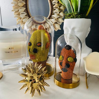 A Terra Naza beaded head in a collector home