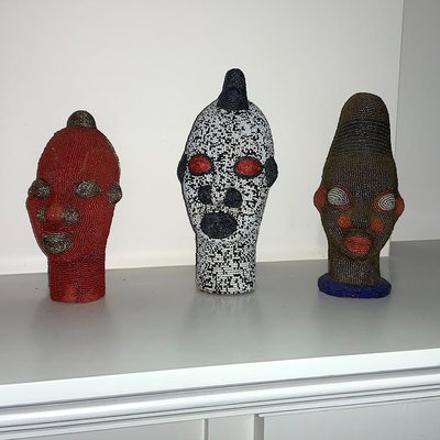 A Terra Naza beaded head in a collector home