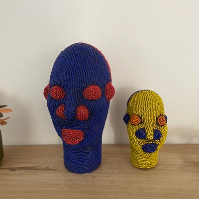 A Terra Naza beaded head in a collector home