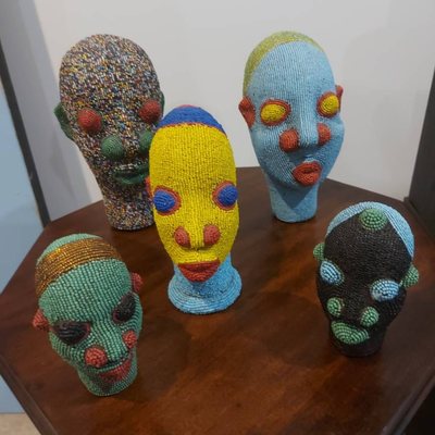 A Terra Naza beaded head in a collector home
